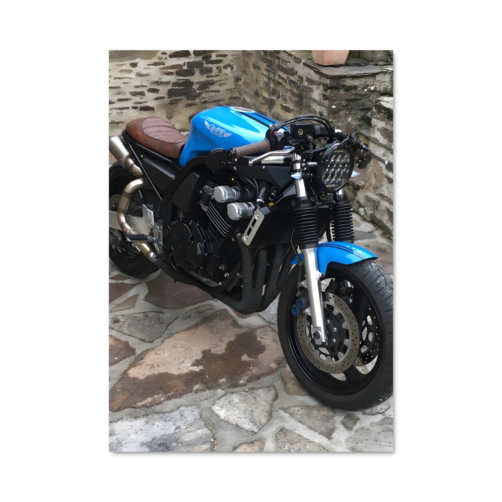 Poster Moto Bleu 600 – affiche Yamaha